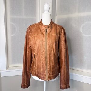 Stoosh Women's Brown Leather Jacket